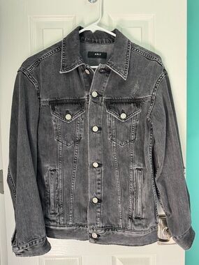 Able Women’s Washed Black Denim Jacket with Metal Buttons